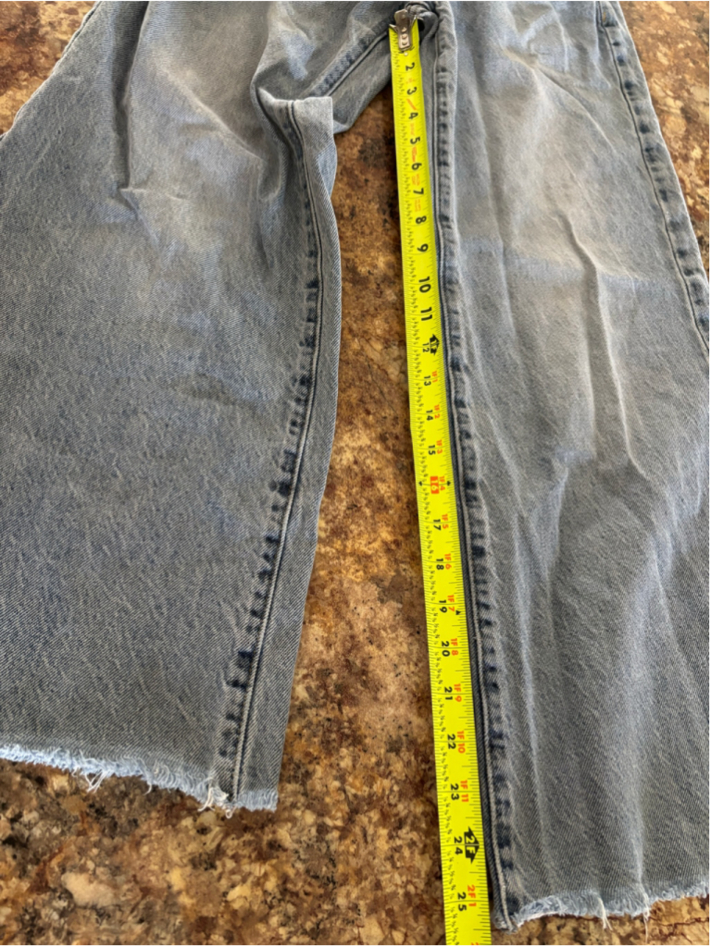 Women's PacSun Flare Jeans Size 23 Blue Raw Hem - Picture 5 of 7